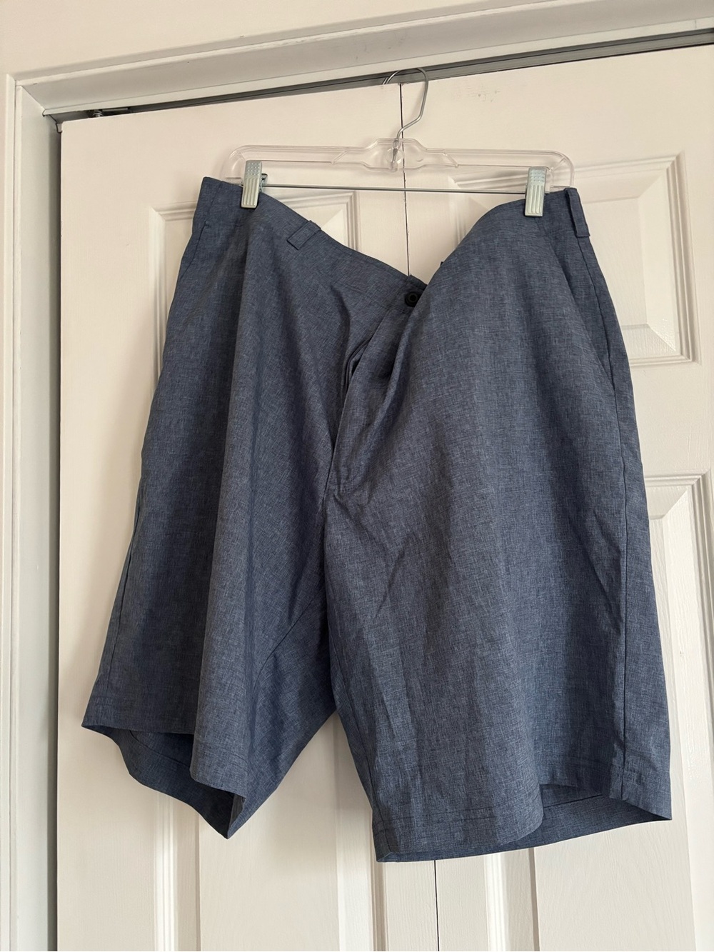 Hogan Slate Blue Flat-Front Men's Shorts
